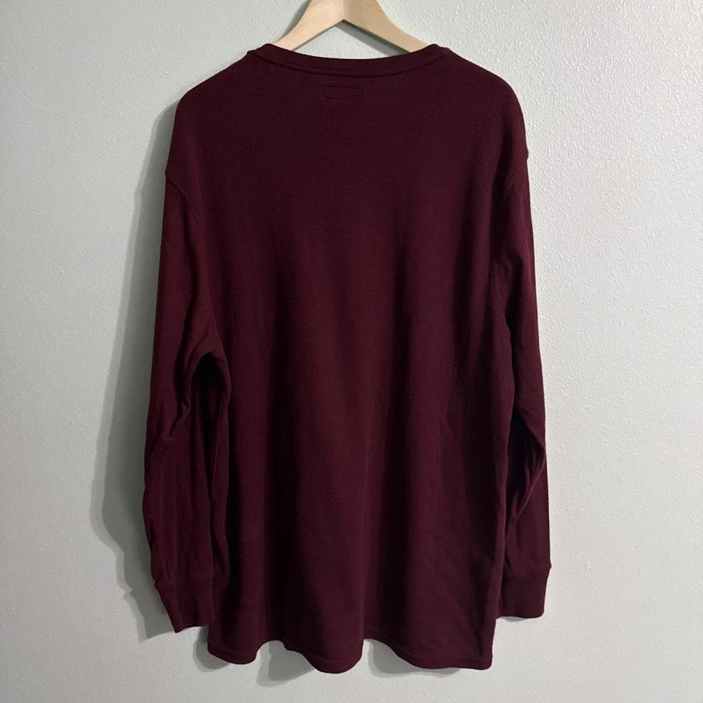 Polo Ralph Lauren Waffle Knit Crewneck Pull-On Thermal‎ Red Shirt Mens 2XL